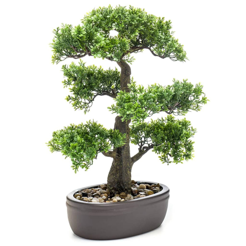 Afbeelding laden in galerijviewer, Emerald kunstplant in bruine pot ficus minibonsai 43 cm
