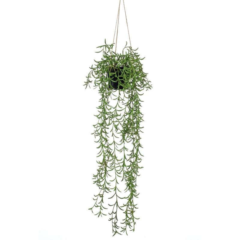 Afbeelding laden in galerijviewer, Emerald kunstplant hangend in pot senecio 70 cm
