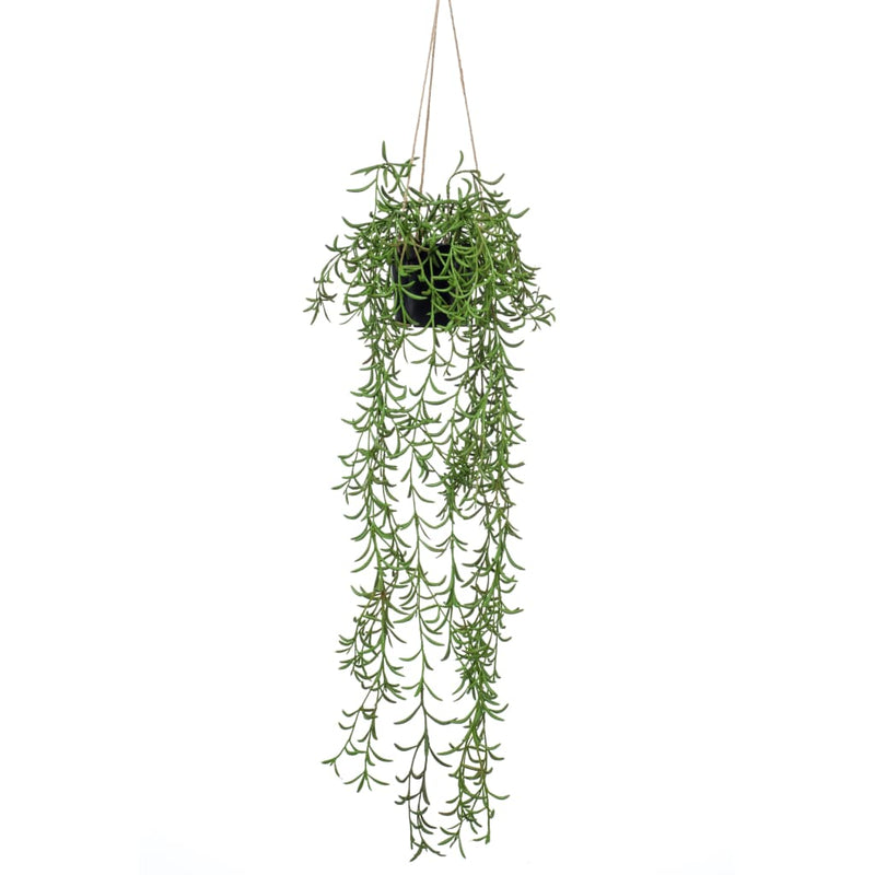Afbeelding laden in galerijviewer, Emerald kunstplant hangend in pot senecio 70 cm
