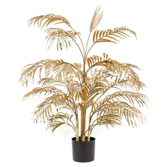Emerald kunstplant areca palmboom 105 cm goudkleurig
