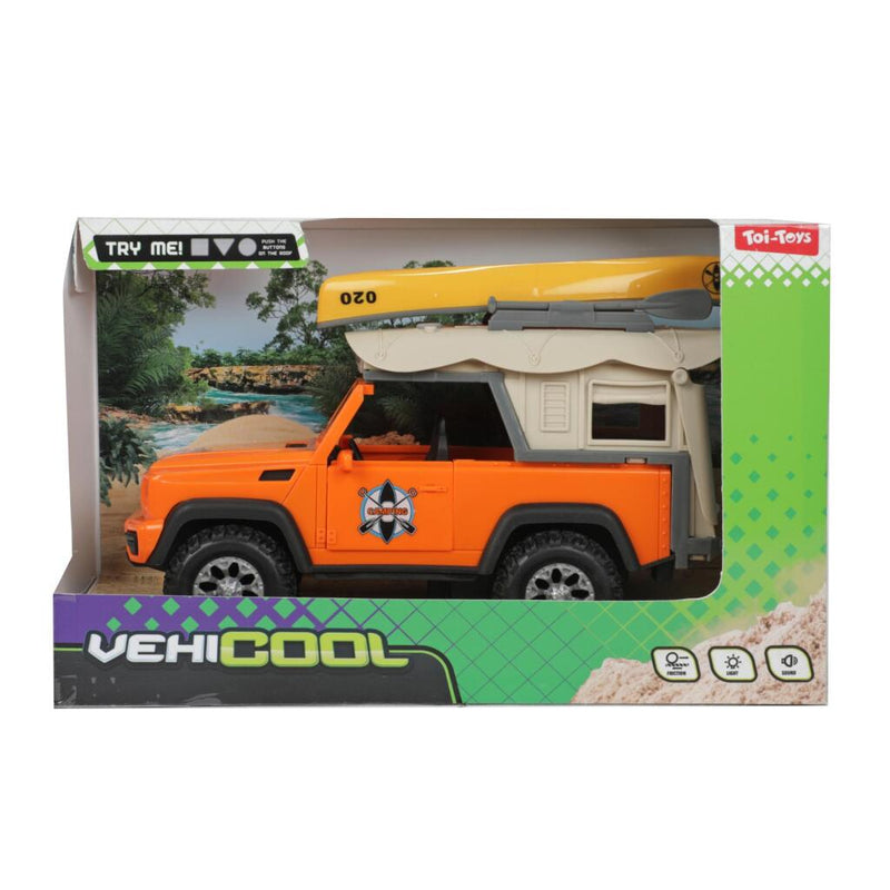 Afbeelding laden in galerijviewer, Toi-toys vehicool auto + kano + frictie + licht en geluid
