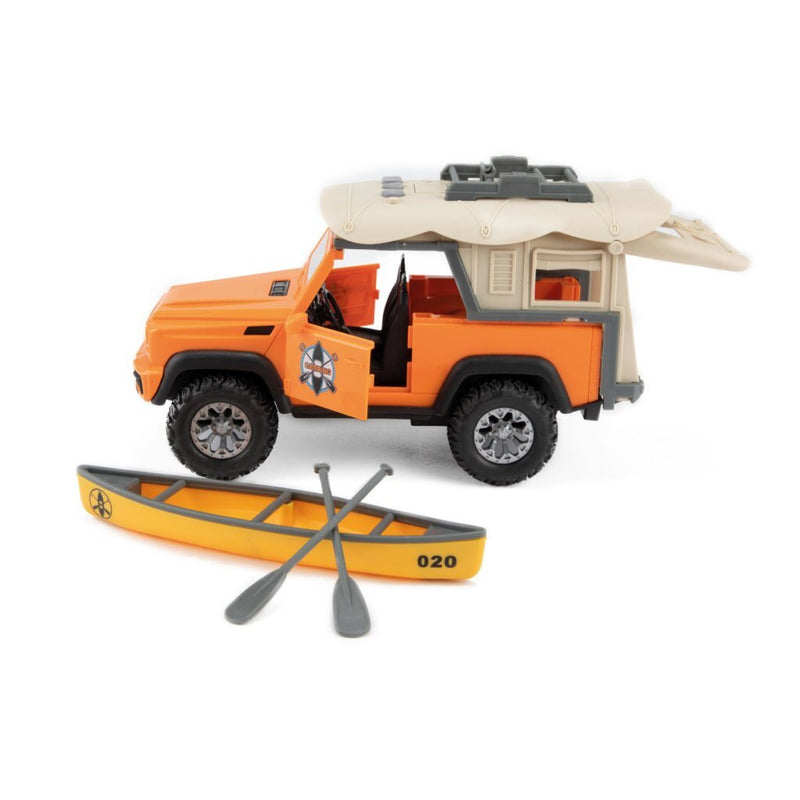 Afbeelding laden in galerijviewer, Toi-toys vehicool auto + kano + frictie + licht en geluid
