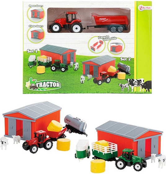 Toi-toys toi toys tractor set met schuur verschillende uitvoeringen