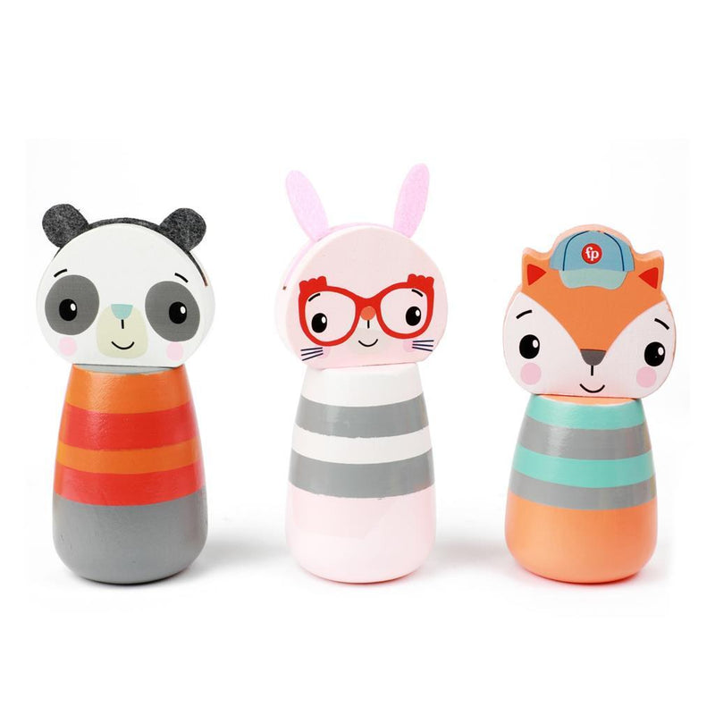 Afbeelding laden in galerijviewer, Fisher price houten kegelspel dieren

