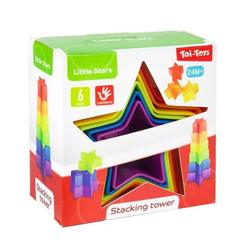 Afbeelding laden in galerijviewer, Toi-toys little stars stapeltoren ster 6-delig
