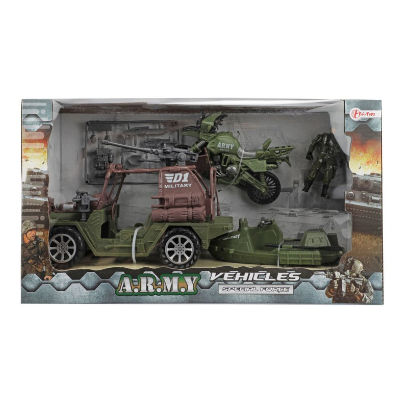 Afbeelding laden in galerijviewer, Toi-toys toi toys alfafox militair voertuig met accessoires
