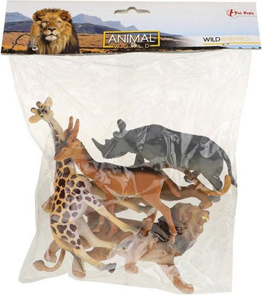 Animal world wilde dieren deluxe 5stuks in zak