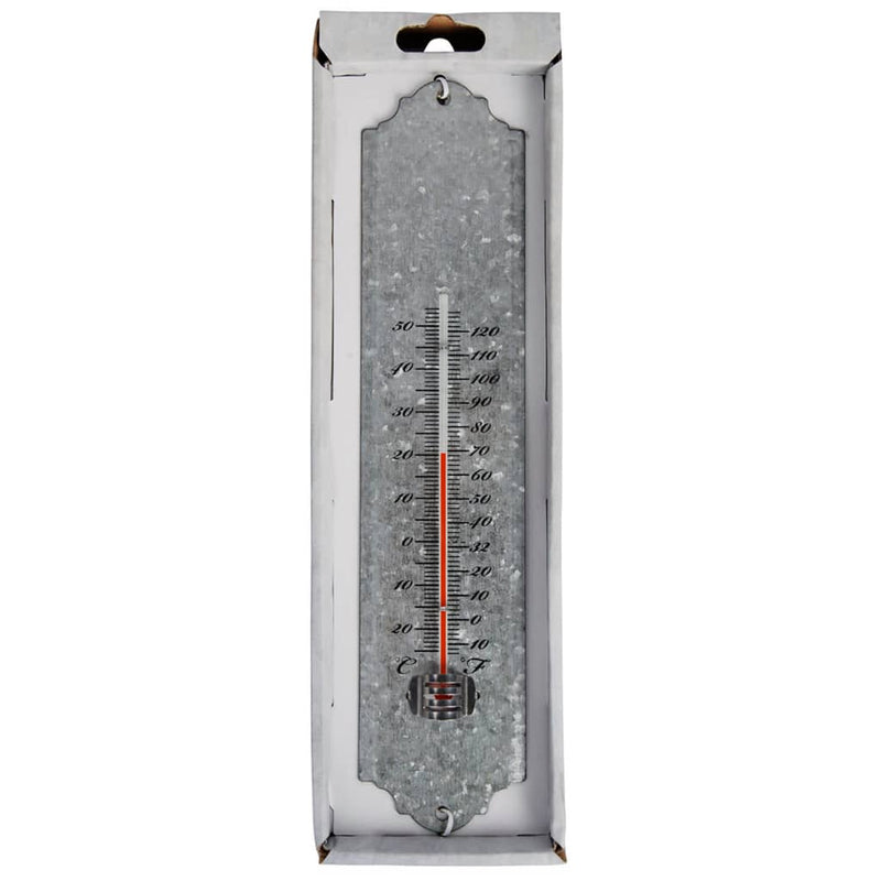Afbeelding laden in galerijviewer, Esschert design wandthermometer 30 cm schrootzink oz10
