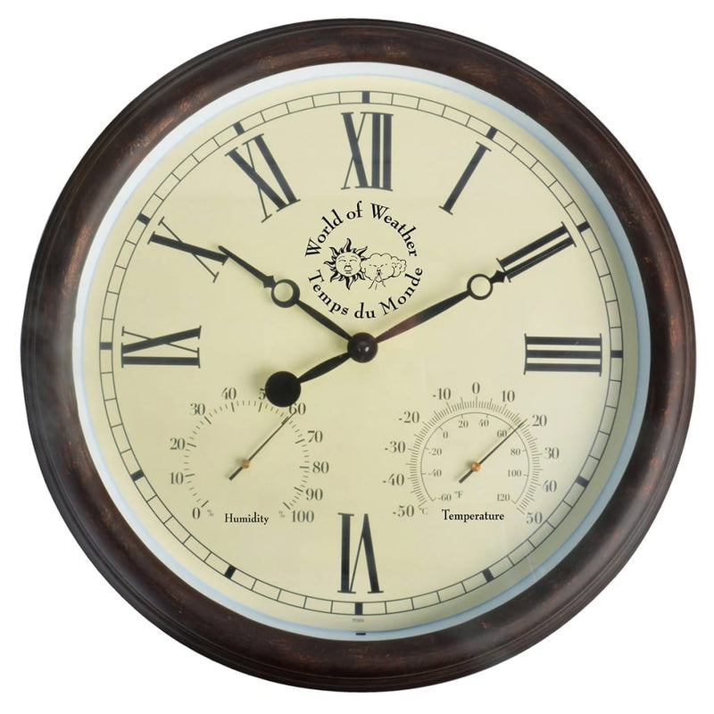 Afbeelding laden in galerijviewer, Esschert design stationsklok met thermo-hygrometer 30,5 cm tf009
