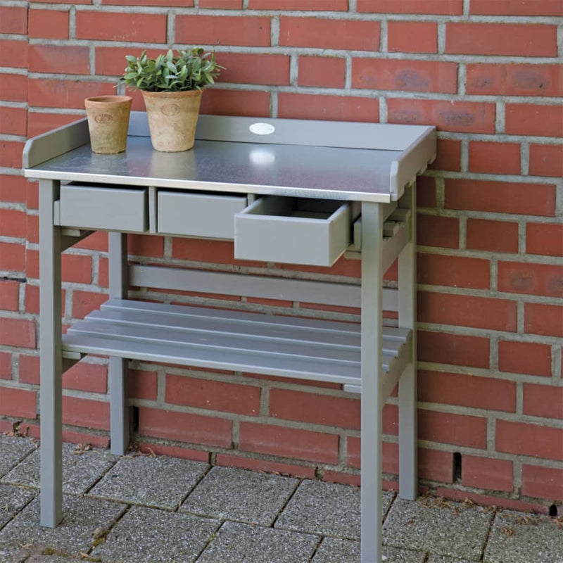 Afbeelding laden in galerijviewer, Esschert design tuinwerktafel grijs cf29g
