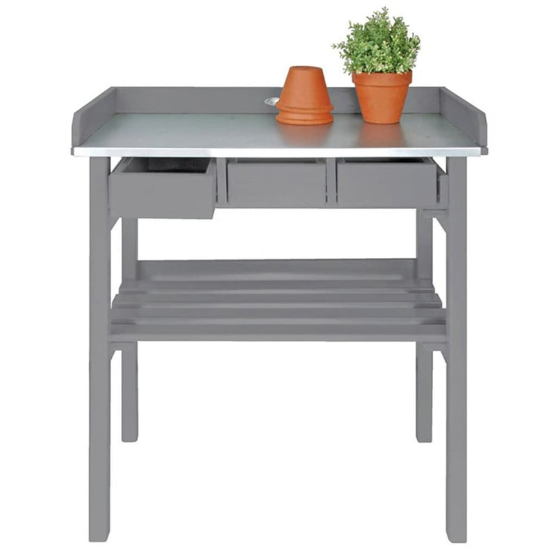 Afbeelding laden in galerijviewer, Esschert design tuinwerktafel grijs cf29g
