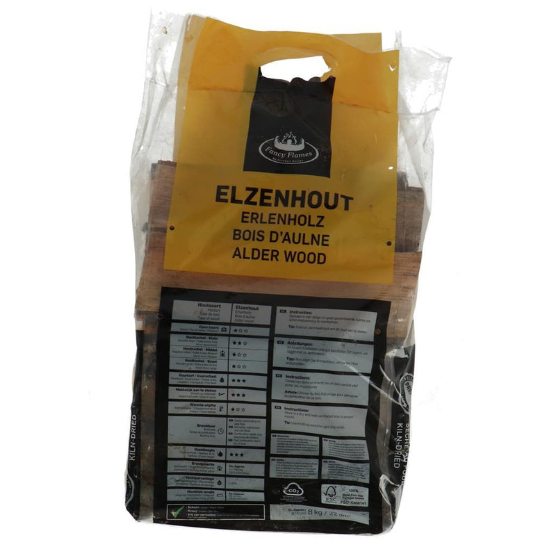 Afbeelding laden in galerijviewer, Fancy flames ovengedroogd elzenhout | 2 stuks

