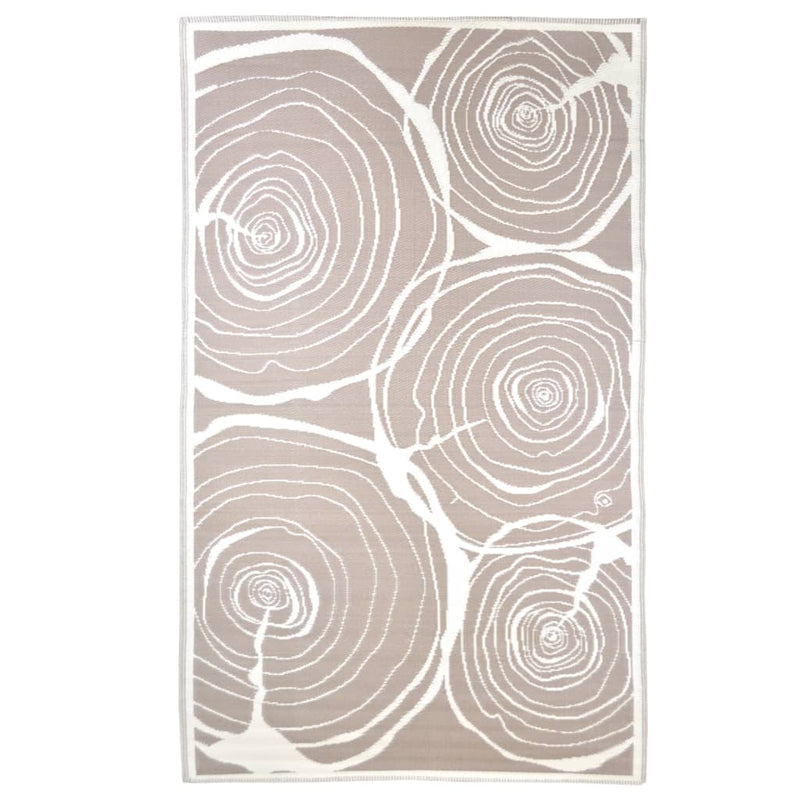 Afbeelding laden in galerijviewer, Esschert design buitenkleed jaarringen 240x150 cm
