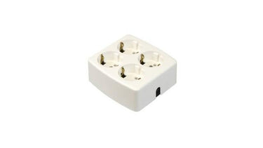 Vb 61295 tafelcontactdoos 4-voudig + ra zonder snoer schroefbaar wit