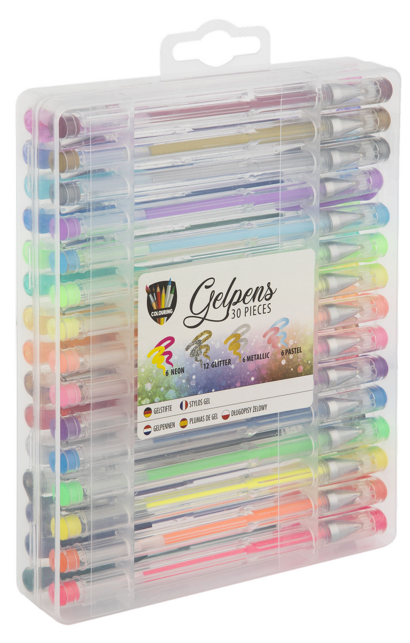 Afbeelding laden in galerijviewer, Grafix gelpennen 30pcs - schrijven handlettering - glitter effect - metallic effect - neon effect - pastel effect - gelpennen volwassenen
