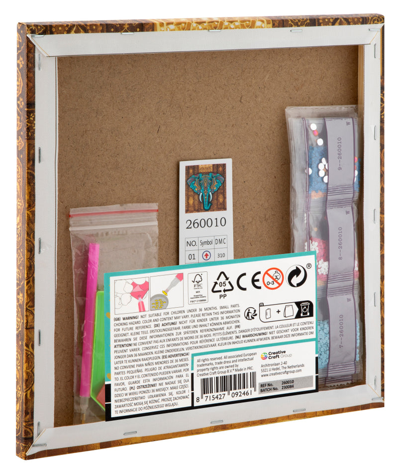 Afbeelding laden in galerijviewer, Grafix diamond painting op canvas olifant
