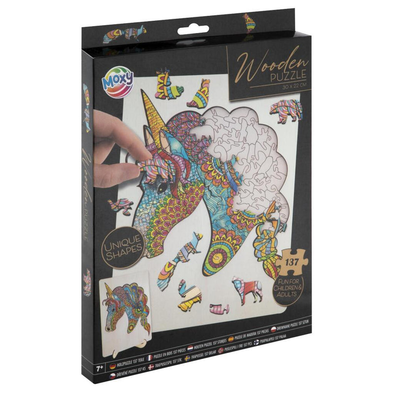 Afbeelding laden in galerijviewer, Creative craft group moxy houten puzzel eenhoorn 137 stukjes
