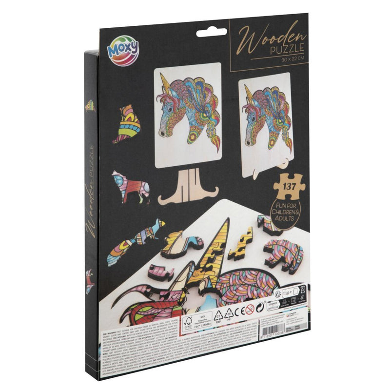 Afbeelding laden in galerijviewer, Creative craft group moxy houten puzzel eenhoorn 137 stukjes
