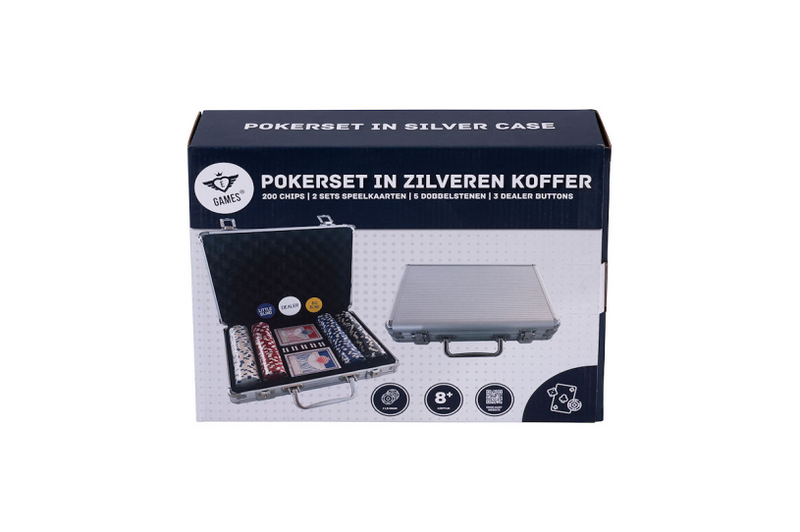 Afbeelding laden in galerijviewer, Longfield pokerset in zilveren koffer met 200 chips
