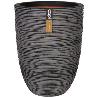 Capi bloempot nature rib elegant laag 36x47 cm antraciet kofz782