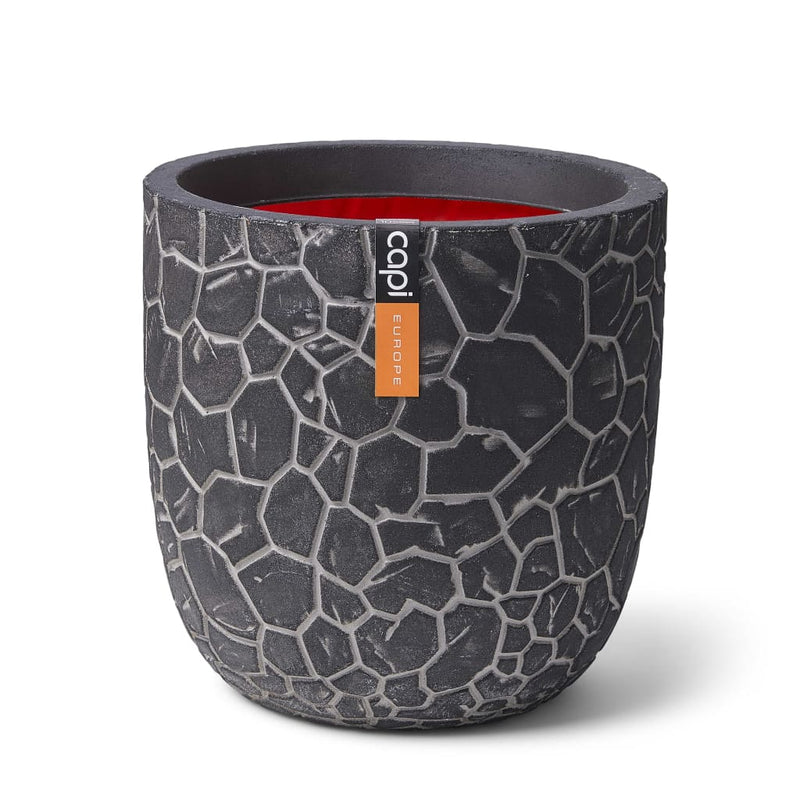 Afbeelding laden in galerijviewer, Capi bloempot clay bolvormig 43x41 cm antracietkleurig
