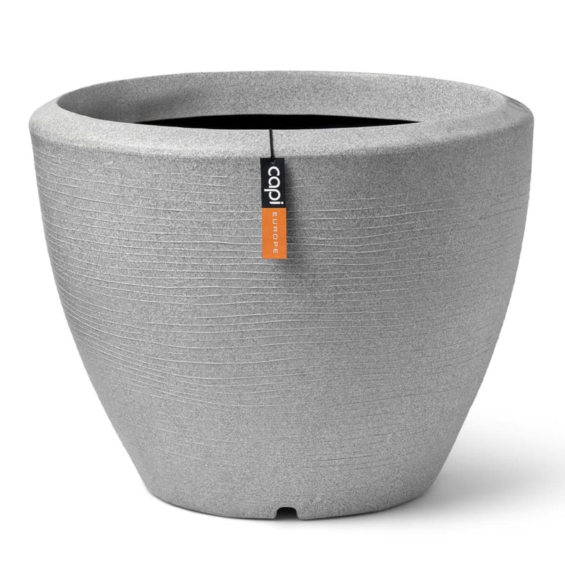 Afbeelding laden in galerijviewer, Capi bloempot arc granite taps laag 34x25 cm ivoorkleurig
