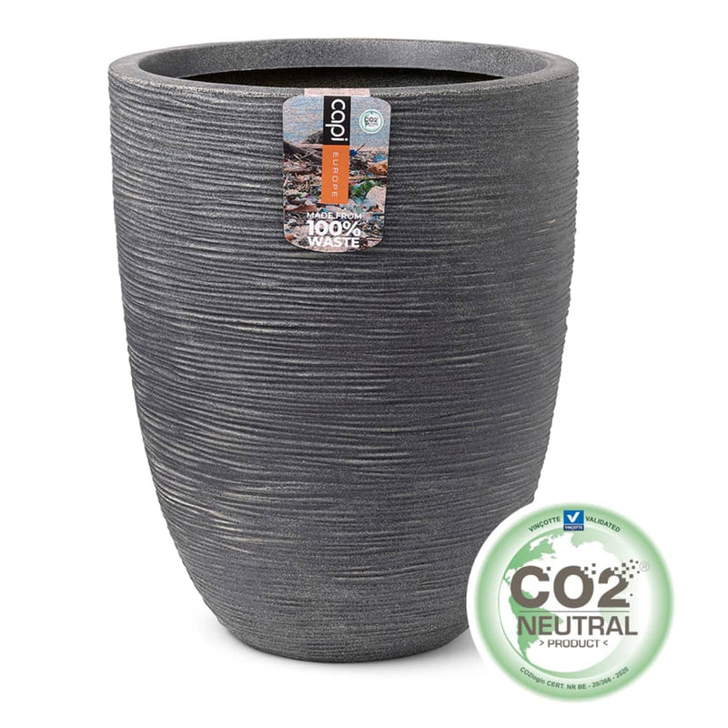 Afbeelding laden in galerijviewer, Capi plantenbak waste rib laag elegant 34x46 cm grijs
