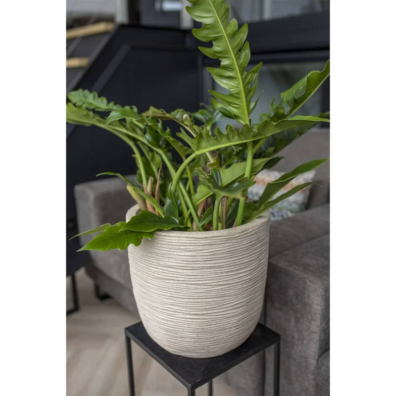 Afbeelding laden in galerijviewer, Capi bloempot waste rib 35x34 cm terrazzo beige
