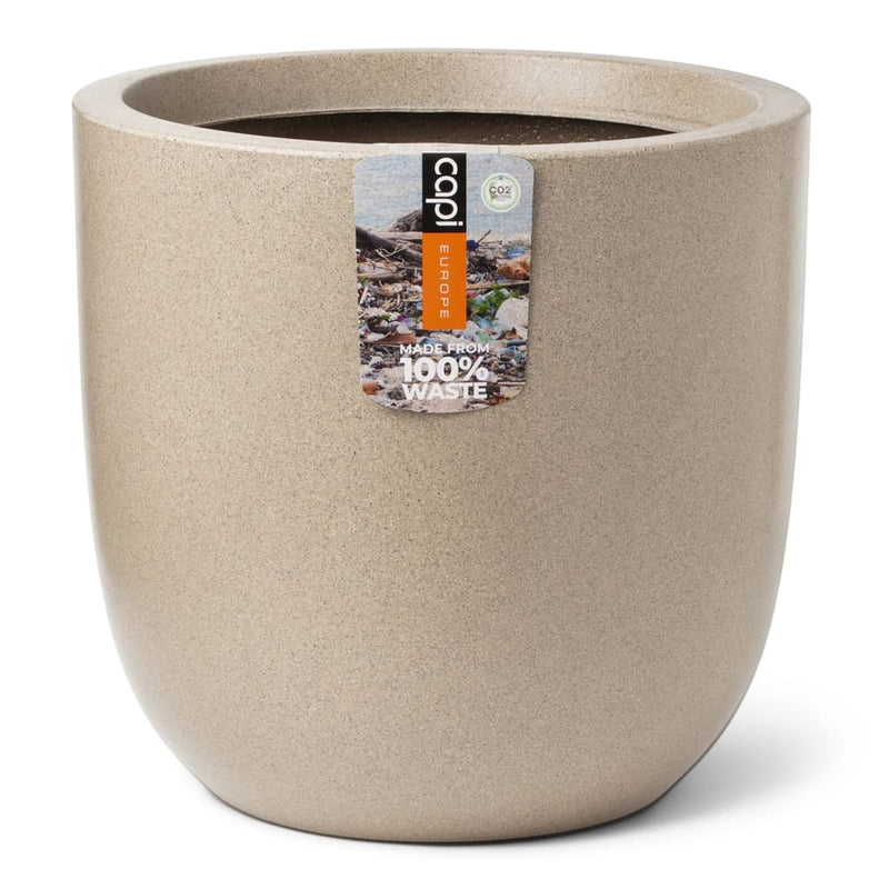Afbeelding laden in galerijviewer, Capi plantenbak waste smooth 35x34 cm terrazzo beige
