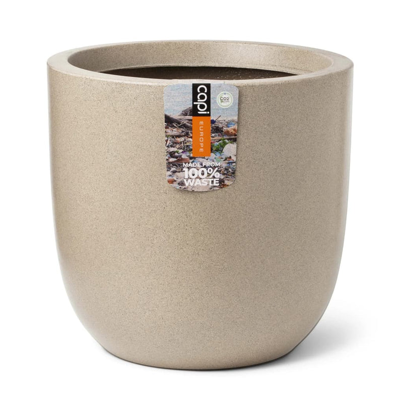 Afbeelding laden in galerijviewer, Capi plantenbak waste smooth 43x41 cm terrazzo beige
