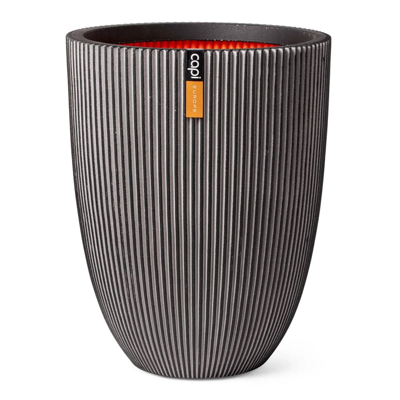 Afbeelding laden in galerijviewer, Capi bloempot groove elegant 34x46 cm antracietkleurig
