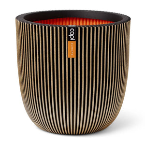 Capi plantenbak groove 35x34 cm zwart en goudkleurig