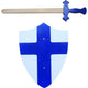 Simply for kids houten zwaard en schild blauw