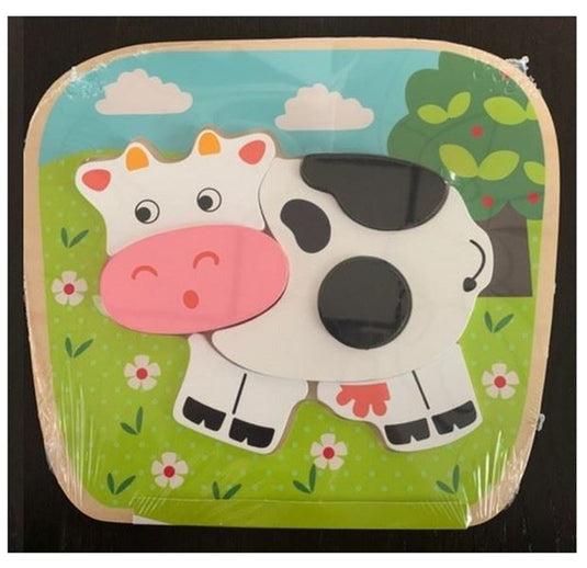 Puzzel koe 6 stukken 1+ 22x20x2 cm