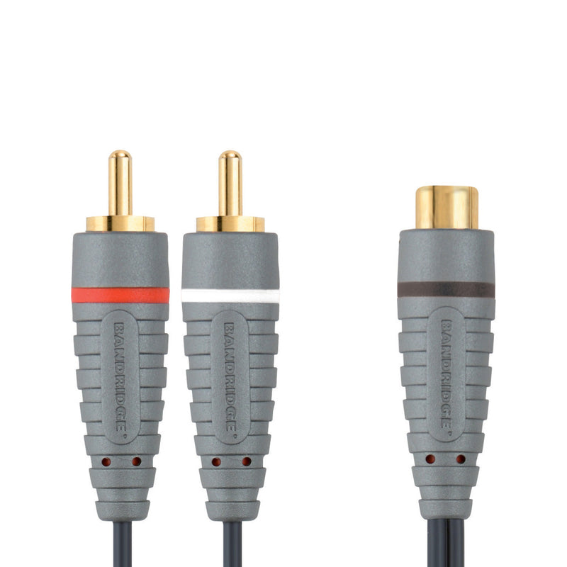 Afbeelding laden in galerijviewer, Bandridge bal4600 subwooferkabel 2x rca male - rca female 0.20 m blauw

