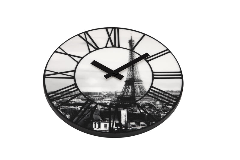 Afbeelding laden in galerijviewer, Nextime ne-3004 wandklok dia. 39 cm, plastic, 3d, grijs, #039;la ville #039;

