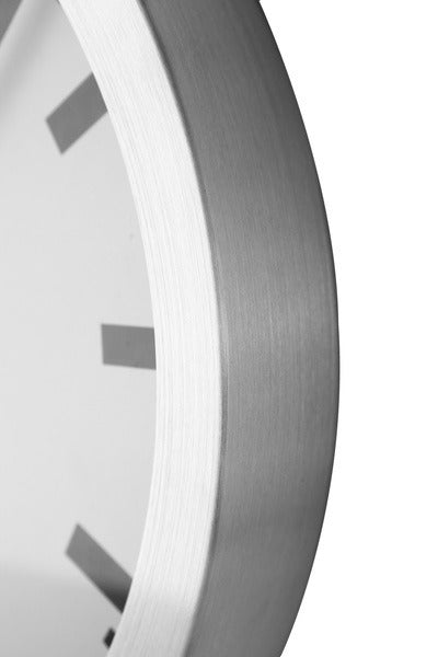 Afbeelding laden in galerijviewer, Nextime station – wandklok tafelklok – 19 cm – geborsteld aluminium – wit
