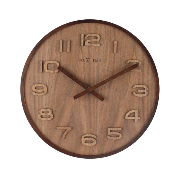 Afbeelding laden in galerijviewer, Nextime ne-3096br wandklok dia. 35 cm, hout, bruin, 'wood wood medium'
