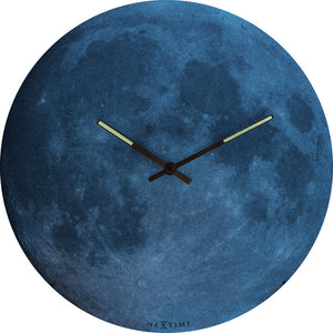 Nextime ne-3164 wandklok dia. 35 cm, bol glas, 'blauw moon dome'