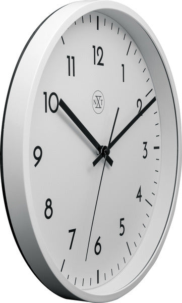 Afbeelding laden in galerijviewer, Nextime nxt easy big – wandklok – 30 cm – plastic – wit – stil
