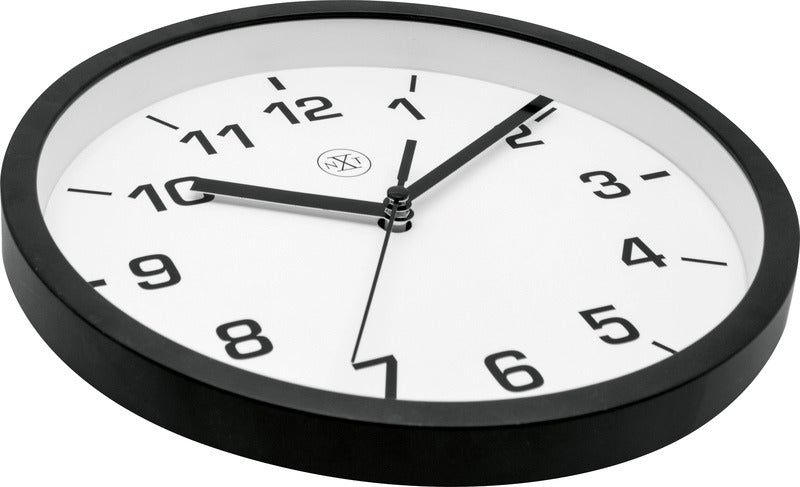Afbeelding laden in galerijviewer, Nextime nx-7321zw wandklok nxt diameter 20cm kunststof zwart, witte wijzerplaat
