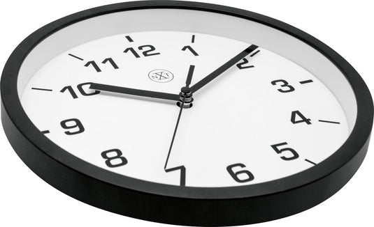 Nextime nx-7321zw wandklok nxt diameter 20cm kunststof zwart, witte wijzerplaat