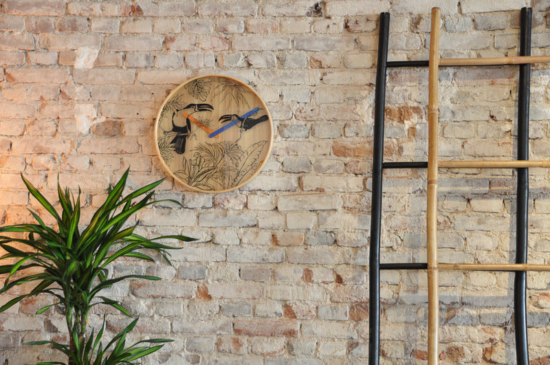 Afbeelding laden in galerijviewer, Nextime ne-3230 wandklok tropica ø40 hout
