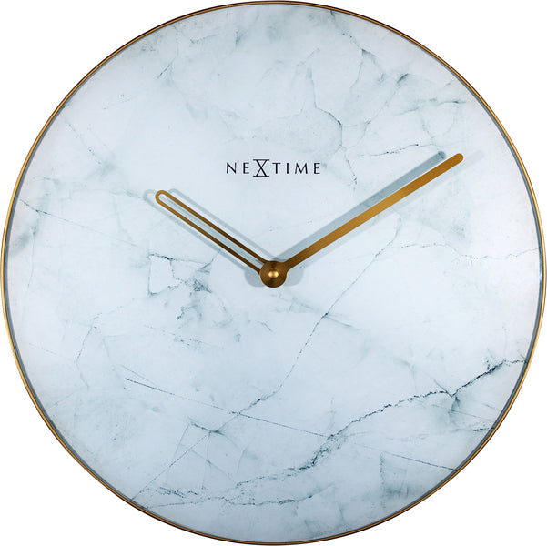 Afbeelding laden in galerijviewer, Nextime ne-8189wi wandklok marble ø 40 cm wit
