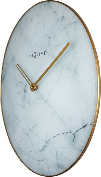 Afbeelding laden in galerijviewer, Nextime ne-8189wi wandklok marble ø 40 cm wit
