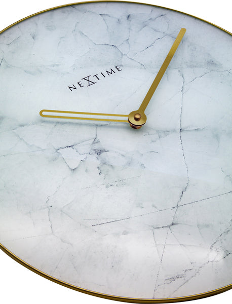 Afbeelding laden in galerijviewer, Nextime ne-8189wi wandklok marble ø 40 cm wit
