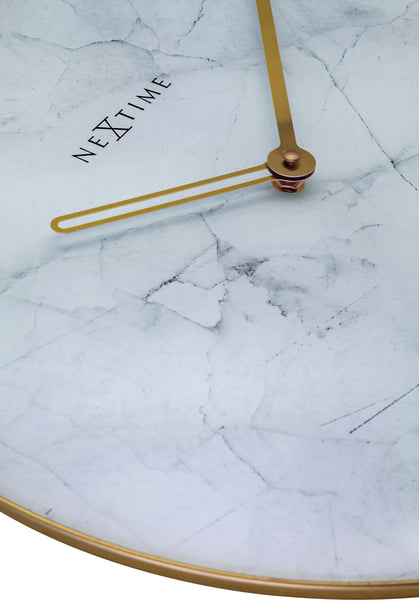 Afbeelding laden in galerijviewer, Nextime ne-8189wi wandklok marble ø 40 cm wit
