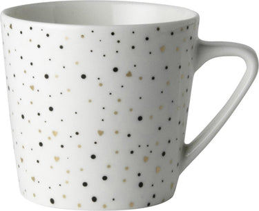 Dutch rose loft zwart-wit koffiemok wit met glitters 20cl