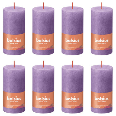 Bolsius Bolsius Stompkaarsen Shine 8 st rustiek 100x50 mm levendig violet