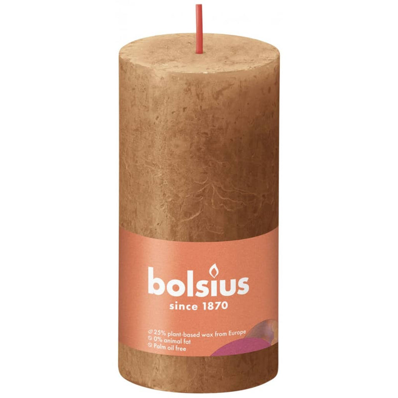 Afbeelding laden in galerijviewer, Bolsius Bolsius Stompkaarsen Shine 8 st rustiek 100x50 mm spice brown
